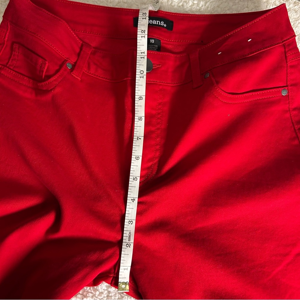d. jeans Women's Vibrant Red Pants NWOT Size 10 - Picture 5 of 15